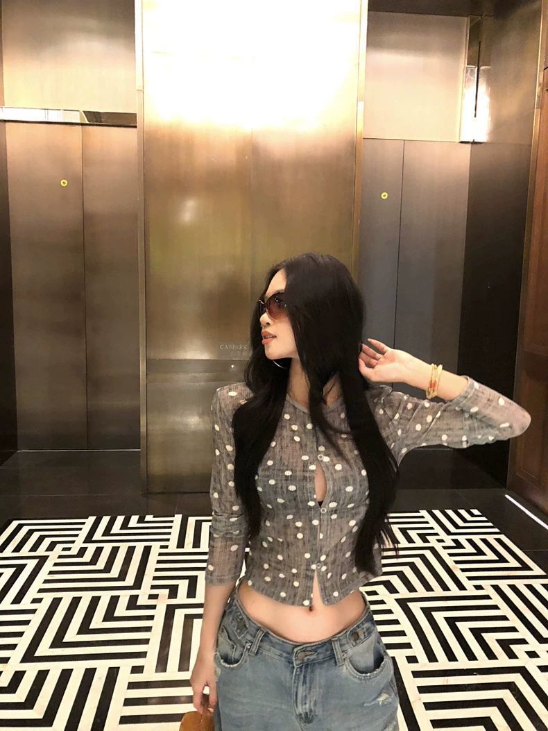 Polka Dot Print Cardigan