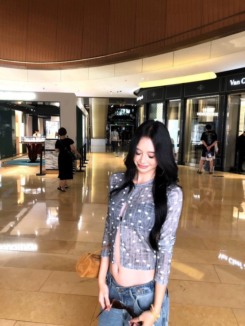 Polka Dot Print Cardigan