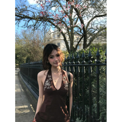 French Retro Floral Tank Top