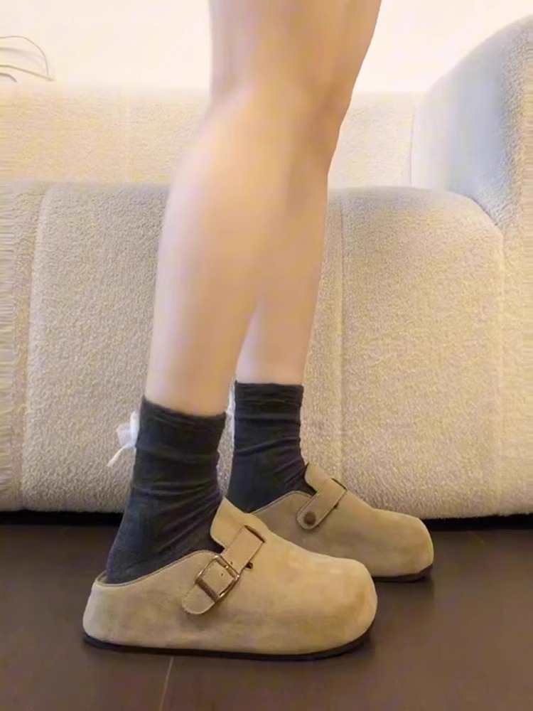 Women's Suede Heightened Slides