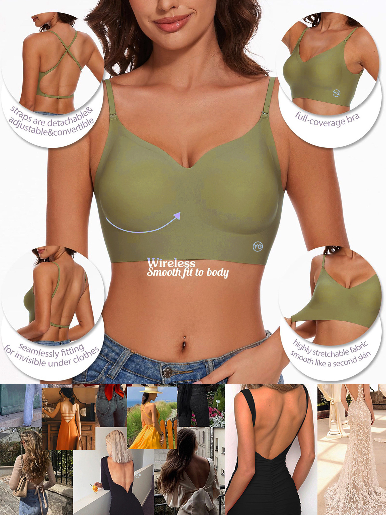 Seamless U-back Wireless Bra