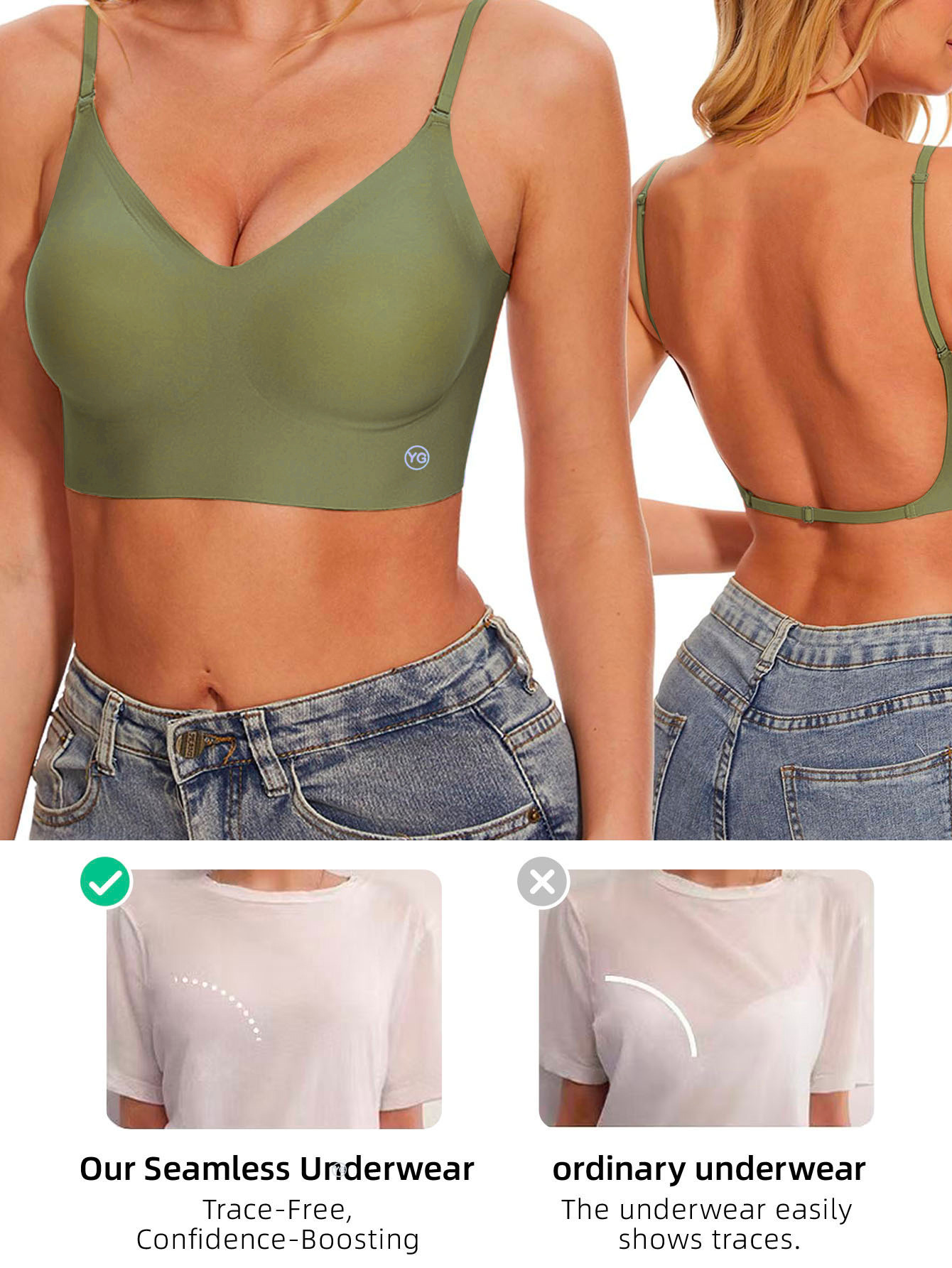 Seamless U-back Wireless Bra