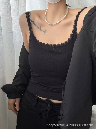 Women's Lace Bow Slim Cami Tank Top