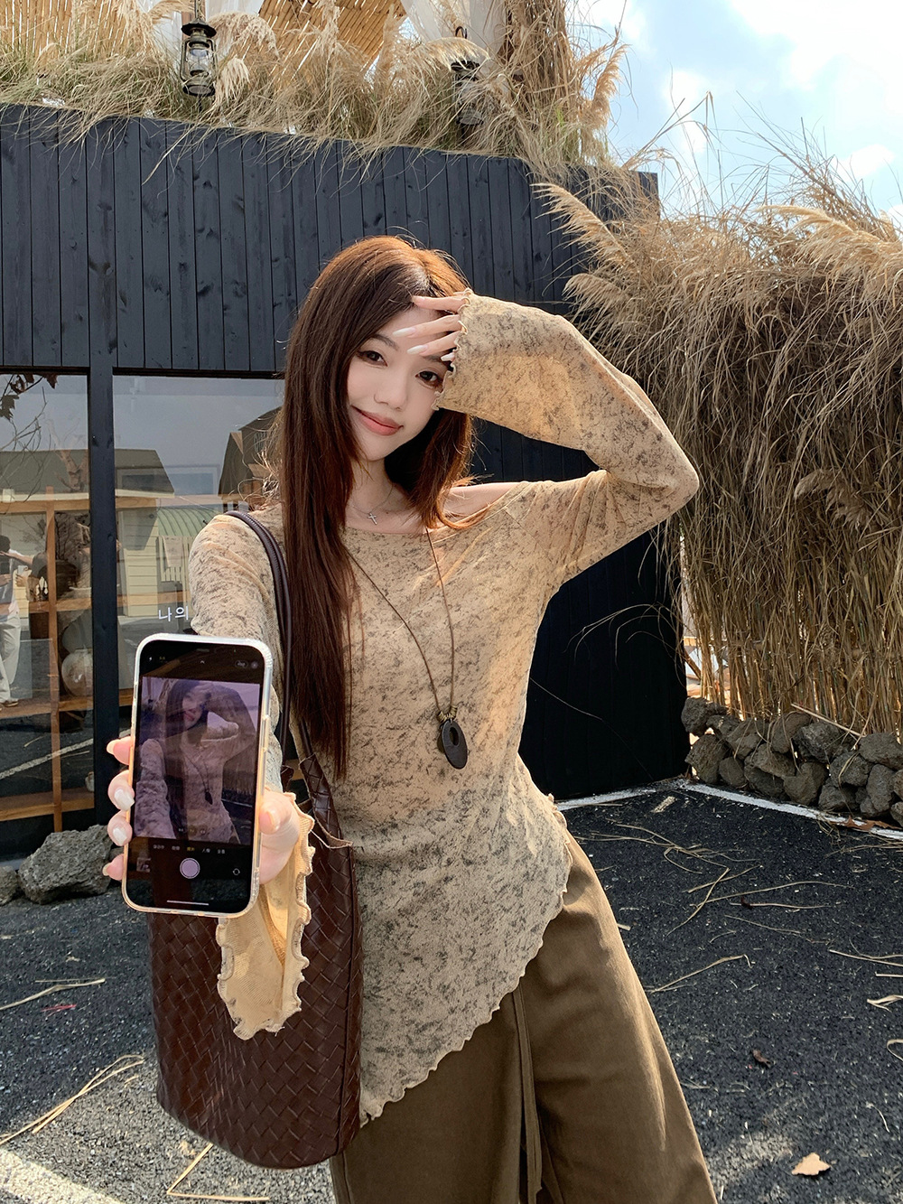 Women's Slash Knit Pants Suit