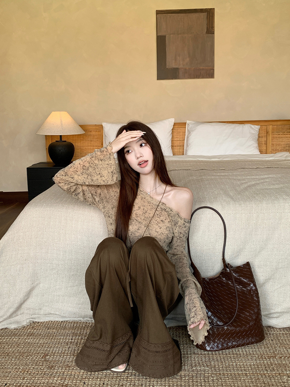Women's Slash Knit Pants Suit