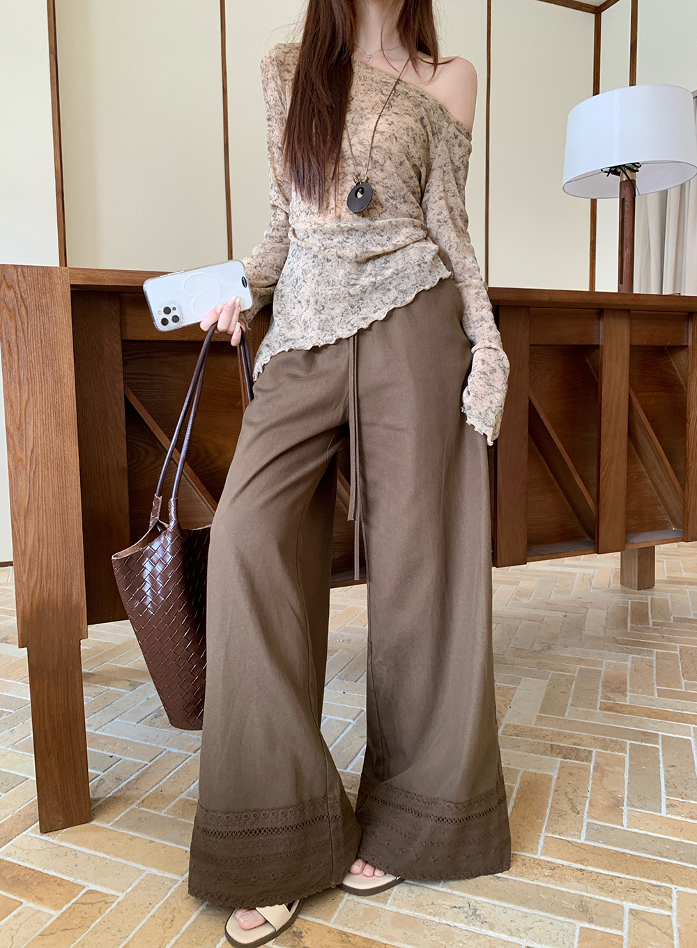Women's Slash Knit Pants Suit