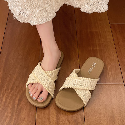 French Retro Cross Strap Women Sandals