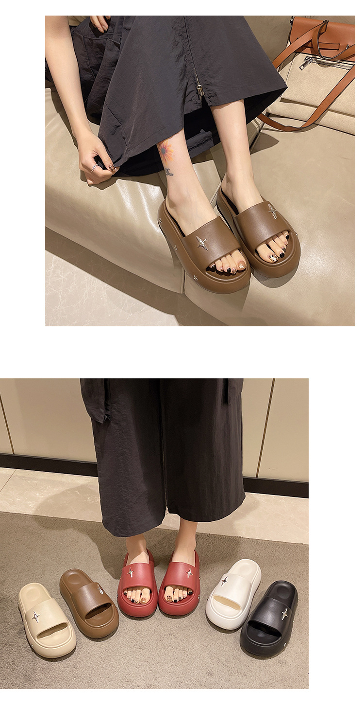 Star Decor Thick Sole Slippers