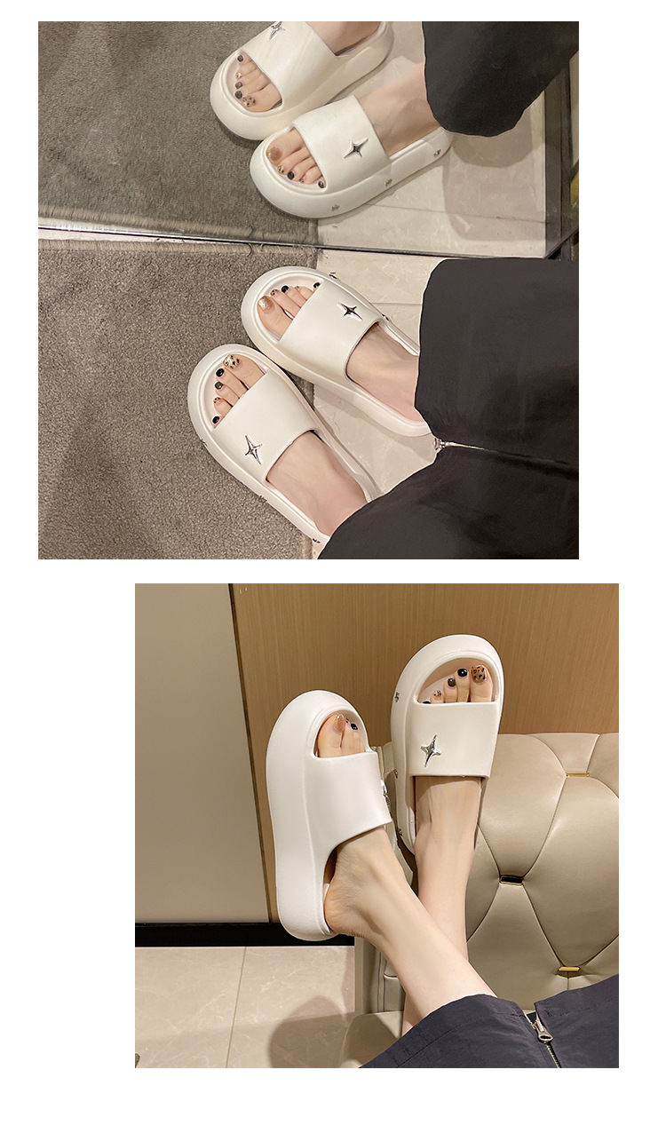 Star Decor Thick Sole Slippers
