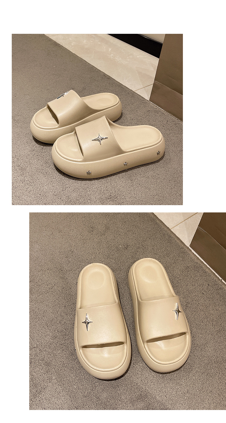 Star Decor Thick Sole Slippers