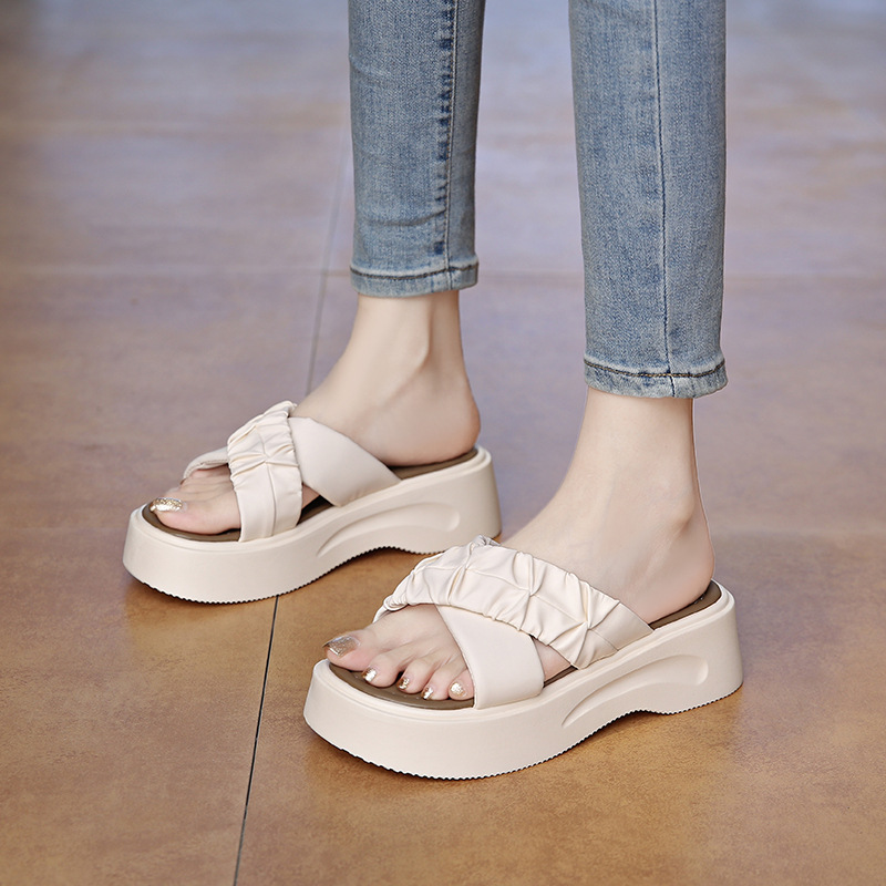 Women's Thick Cross Slippers