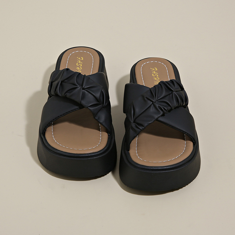 Women's Thick Cross Slippers