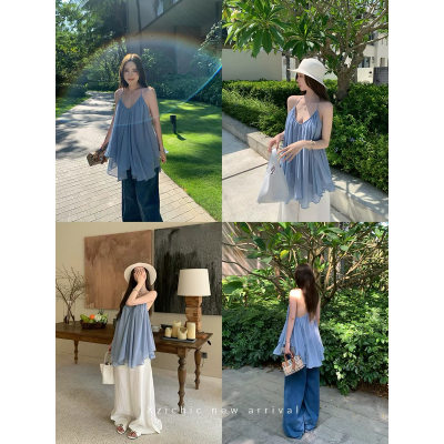 Summer V-neck Chiffon Halter Cami Top