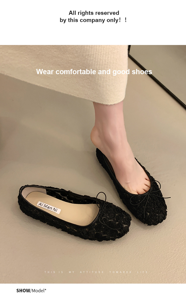 Women's French Lace Bow Shoes