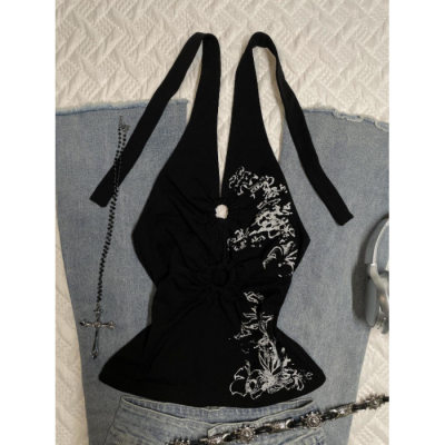 New Chinese Print Halter Top