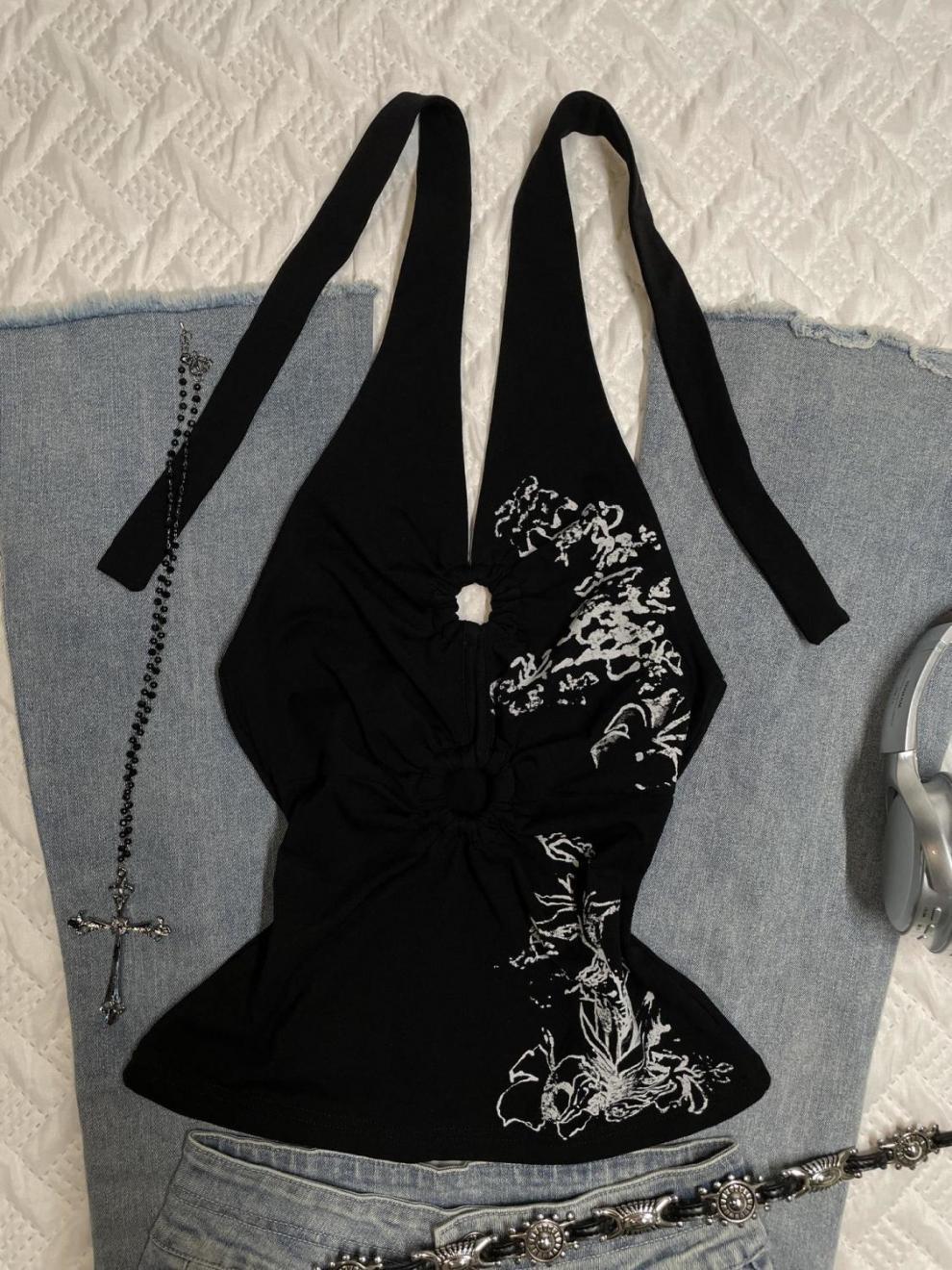 New Chinese Print Halter Top