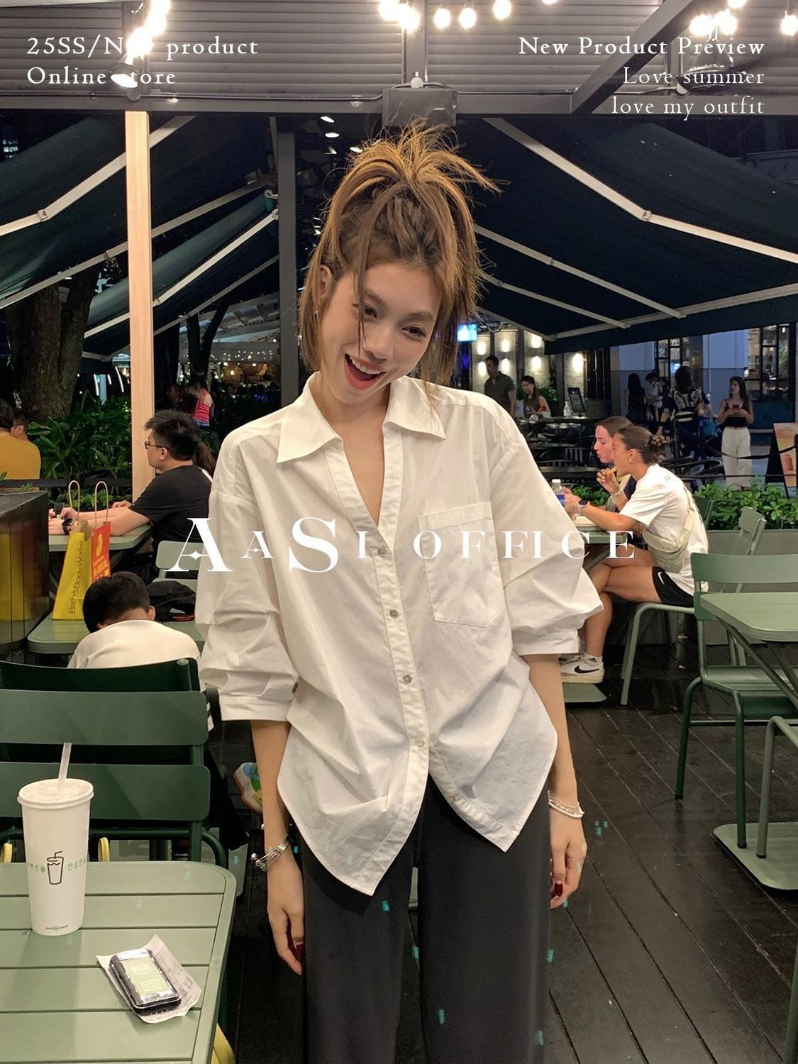 White Oversized Bubble Shirt