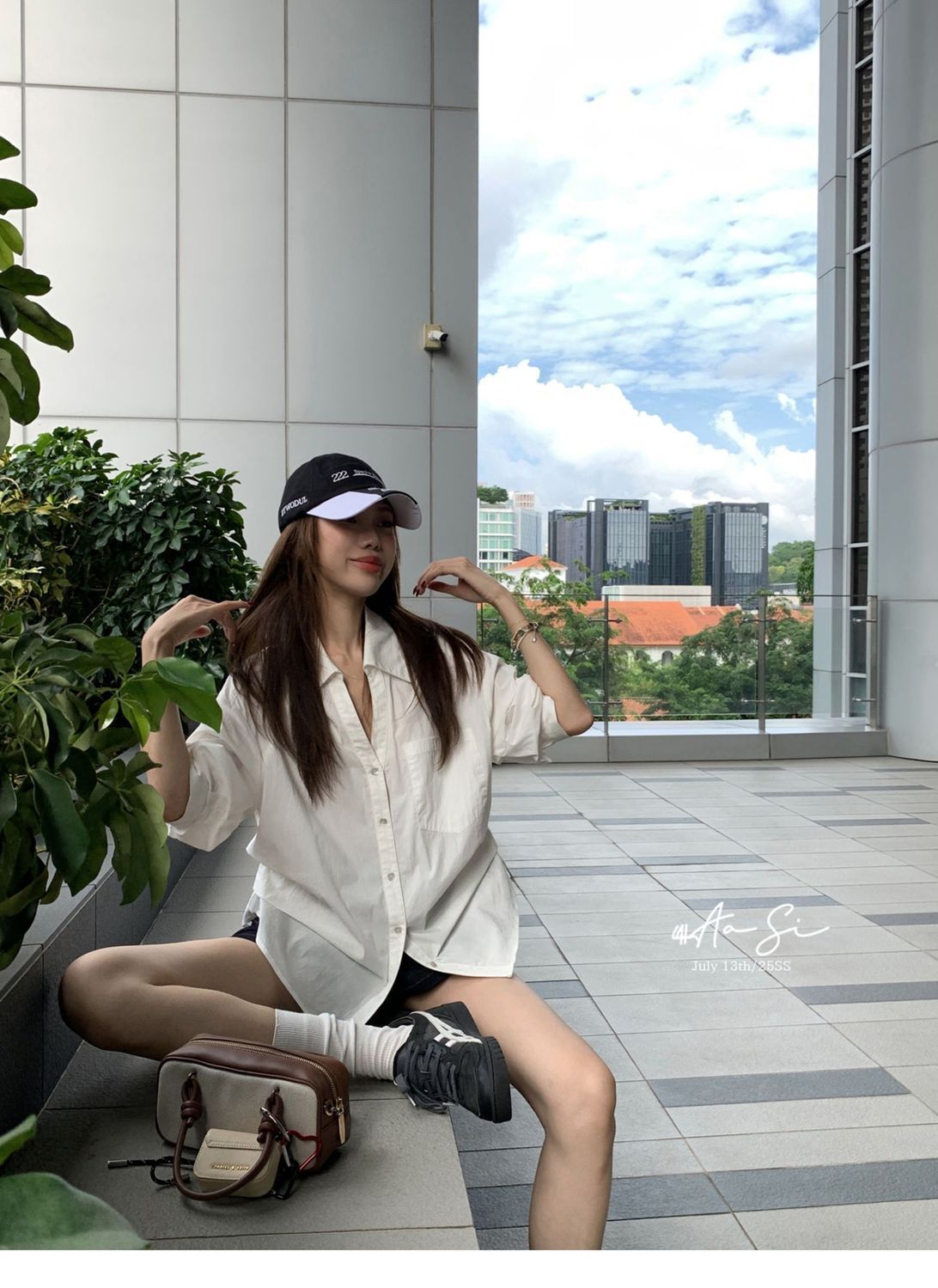 White Oversized Bubble Shirt