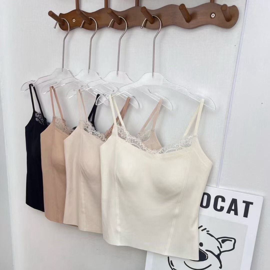 Lace Cami Top with Built-in Bra
