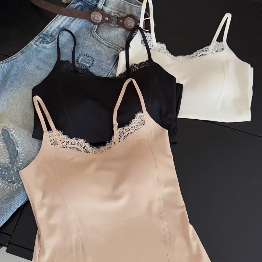 Lace Cami Top with Built-in Bra