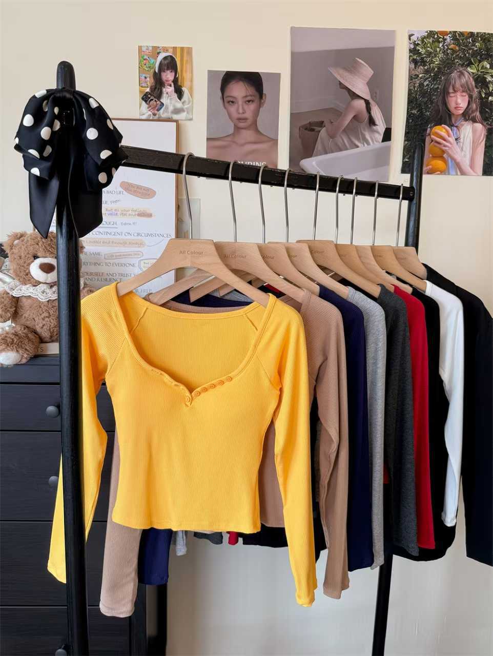 Women's Slim Fit Long Sleeve T-Shirt with Built-in Bra