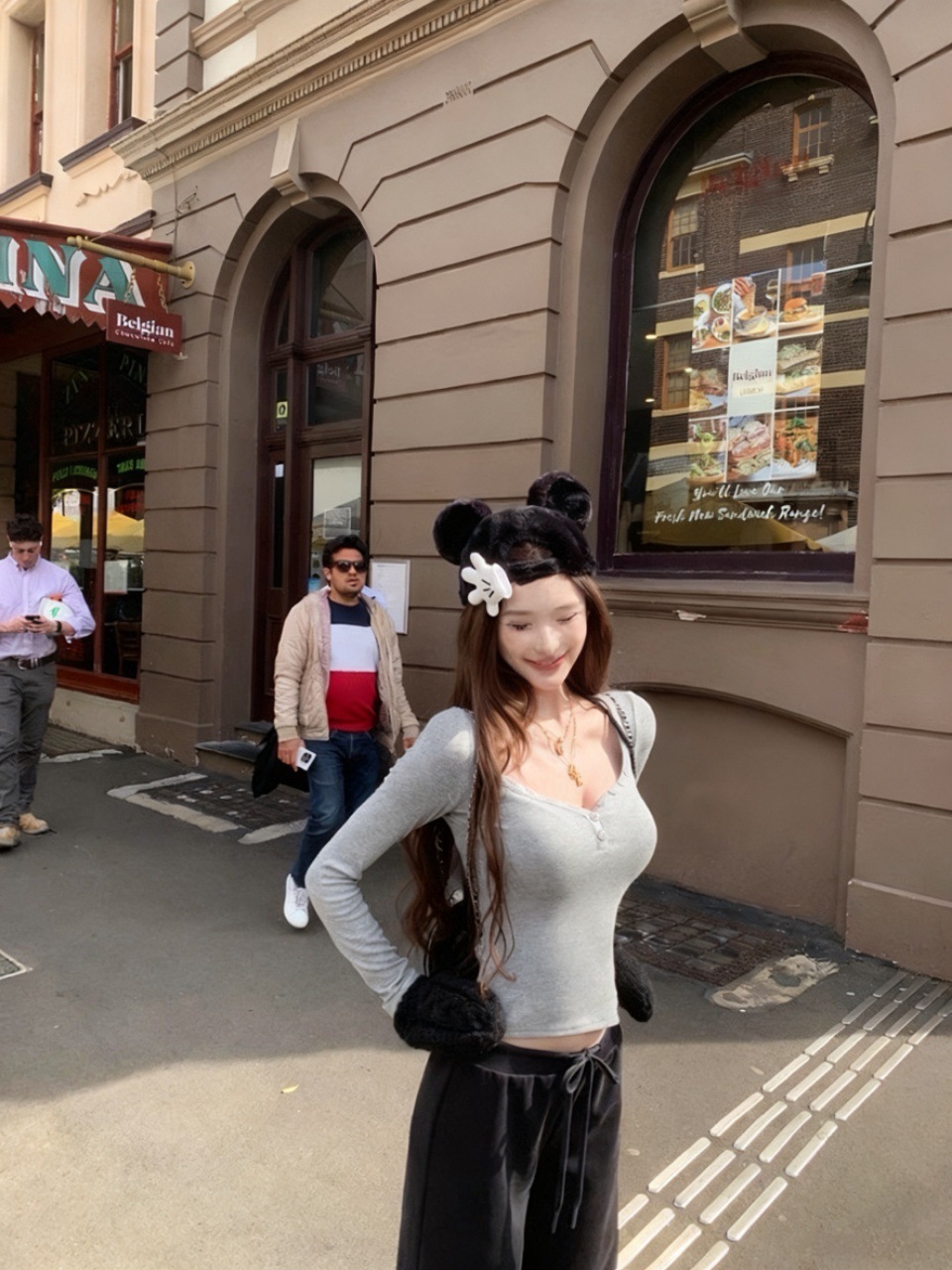 Women's Slim Fit Long Sleeve T-Shirt with Built-in Bra