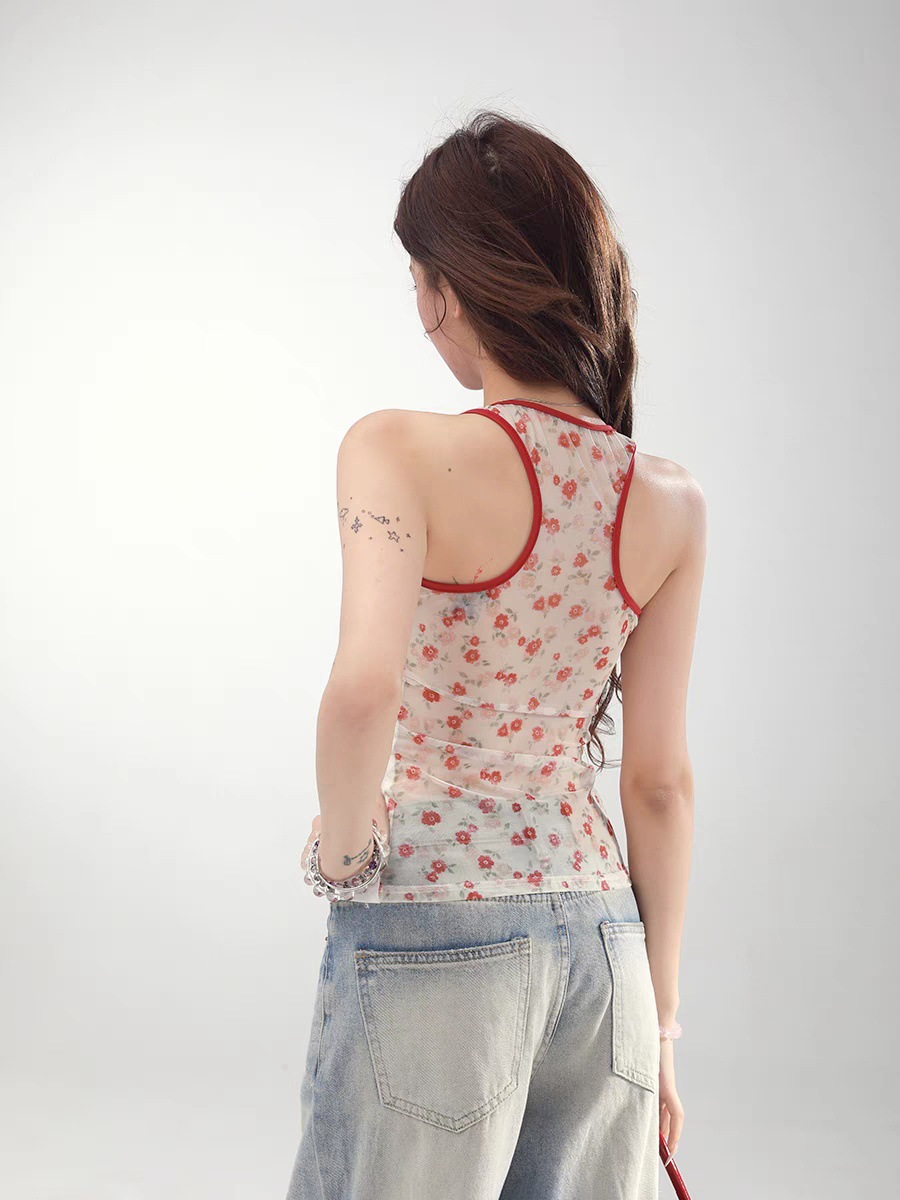 Summer Floral Patchwork Tank Top