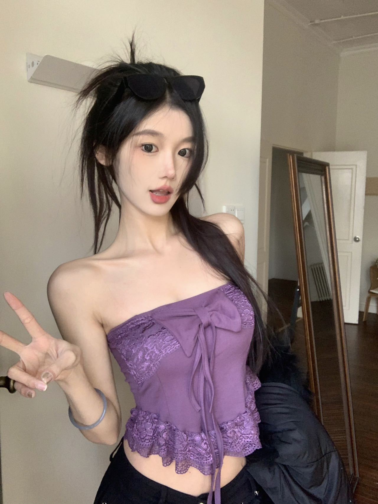 Sweet Lace Halter Bralette Top