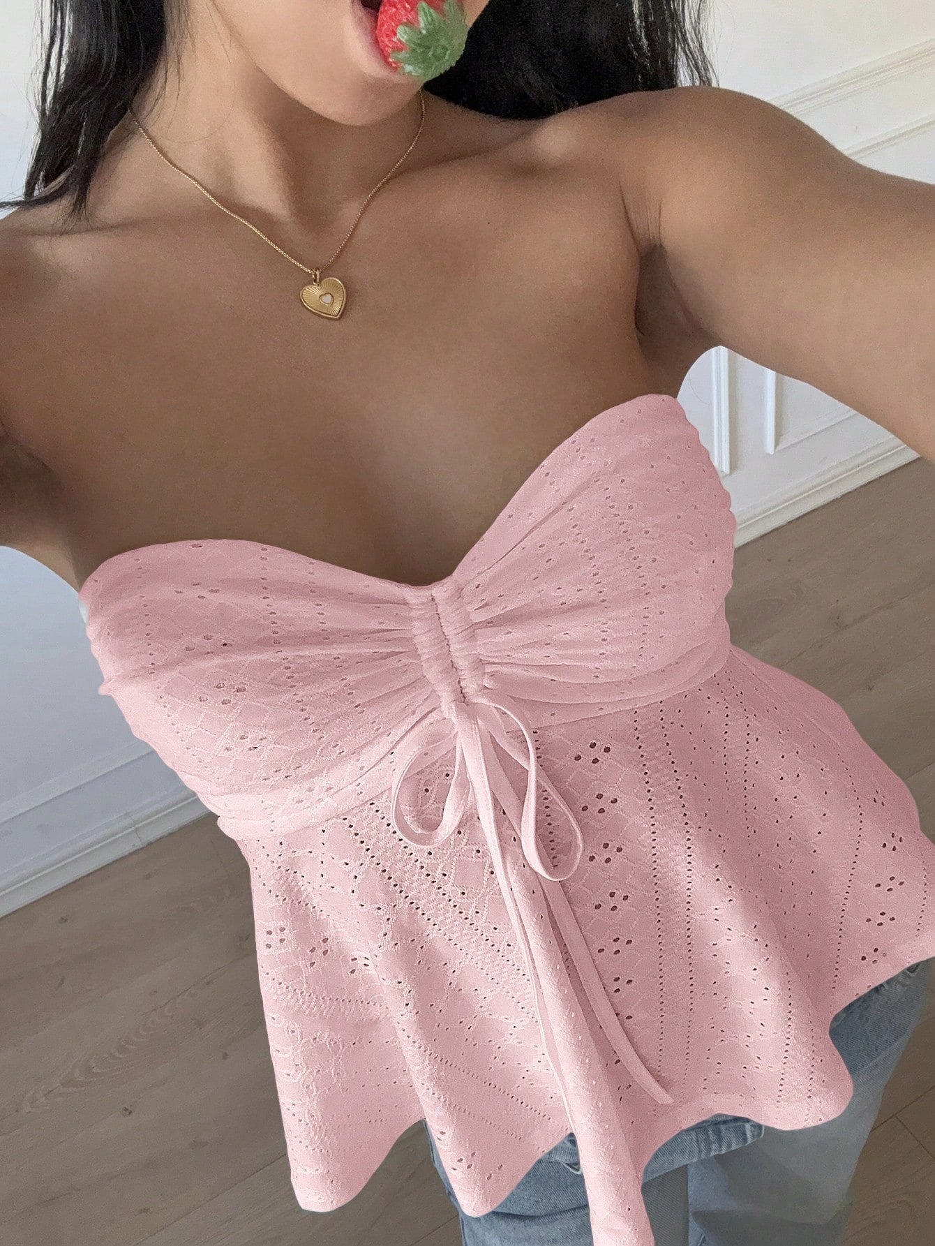 Lace Sweetheart Neck Cami Top