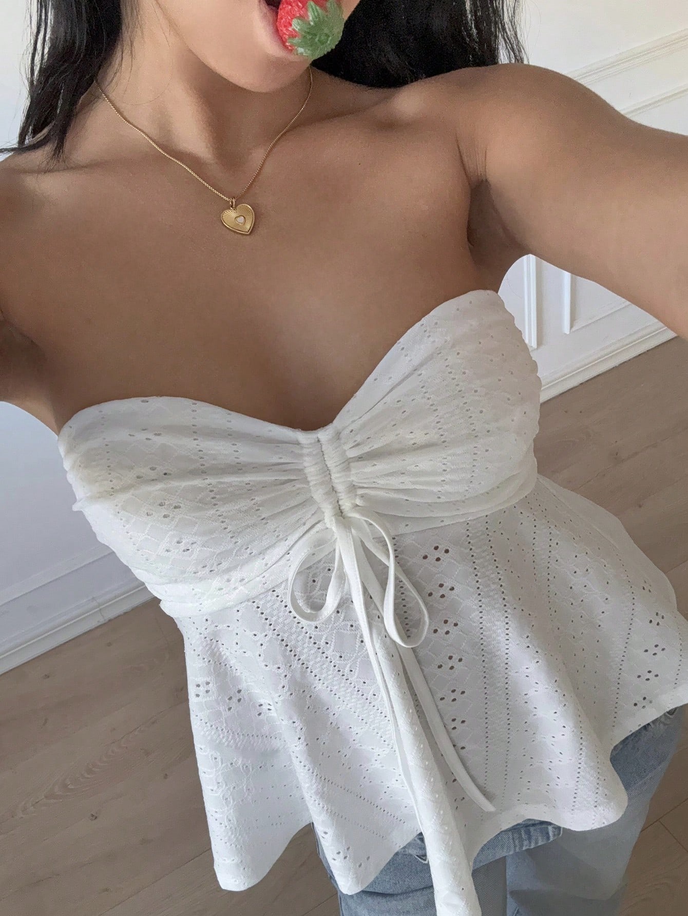 Lace Sweetheart Neck Cami Top