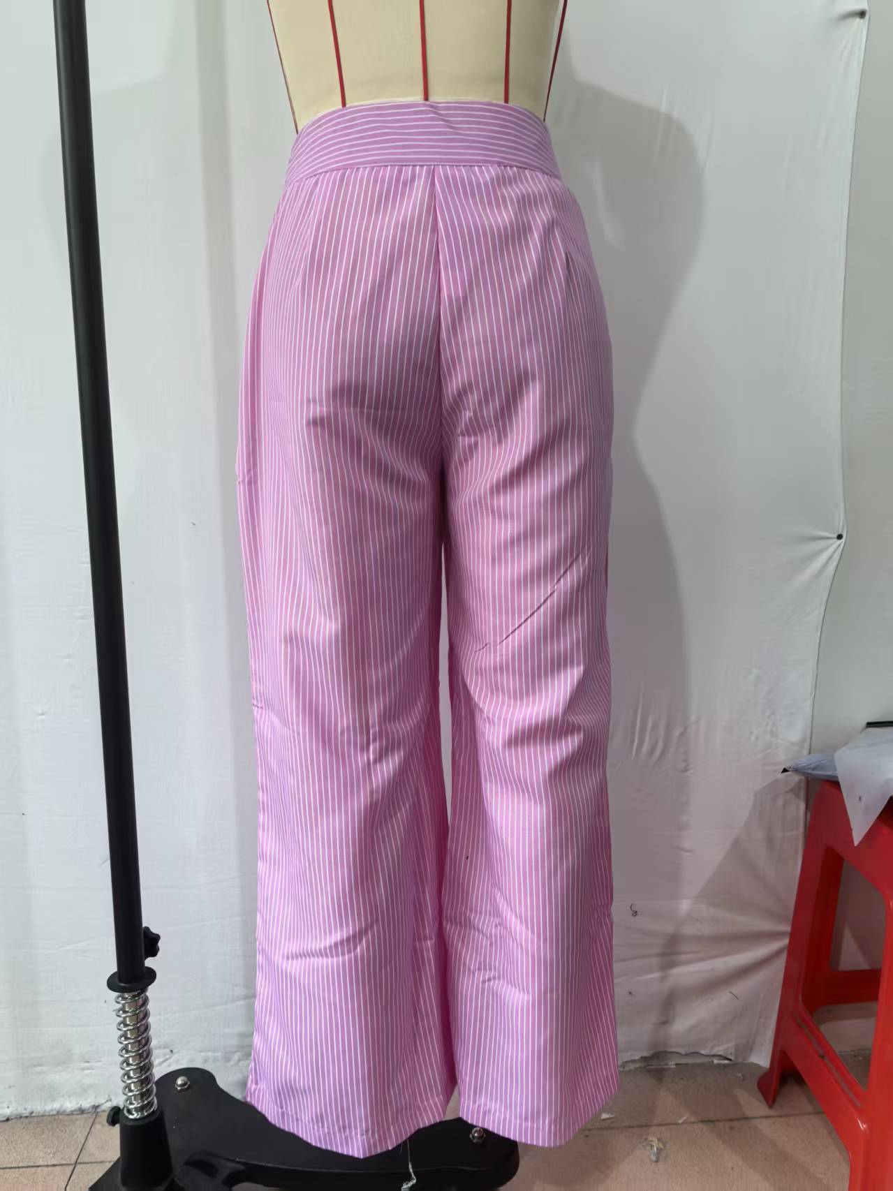 High-Waist Wide Leg Striped Pants