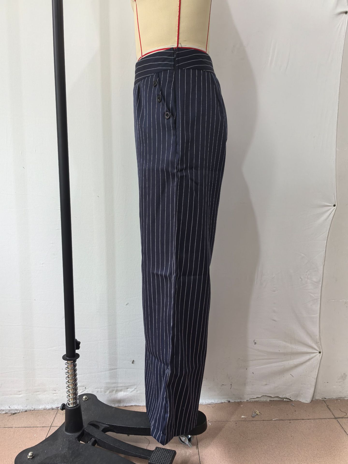 High-Waist Wide Leg Striped Pants