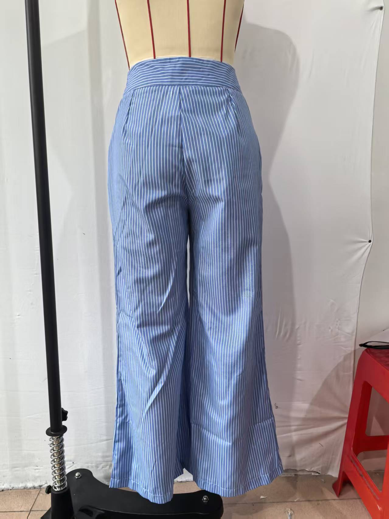 High-Waist Wide Leg Striped Pants