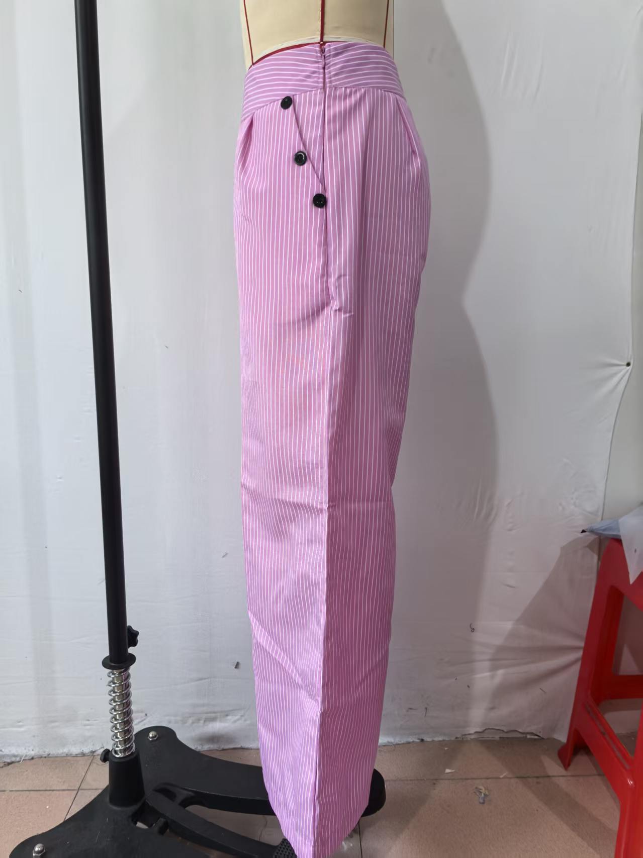 High-Waist Wide Leg Striped Pants