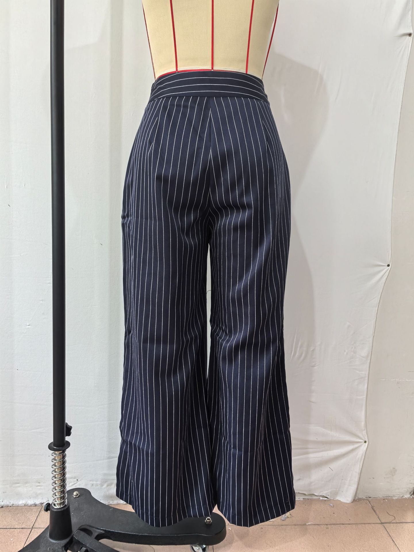High-Waist Wide Leg Striped Pants