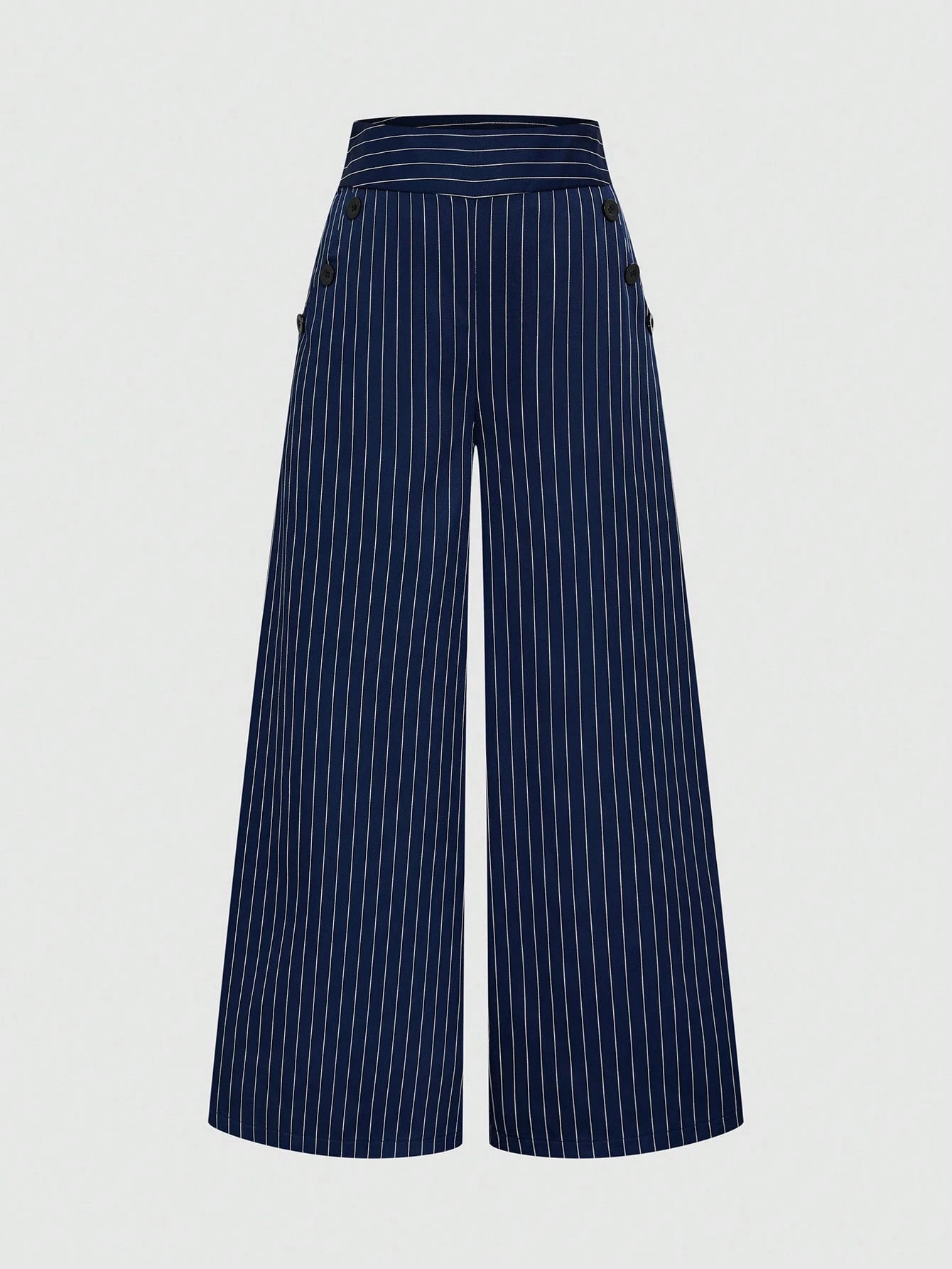 High-Waist Wide Leg Striped Pants
