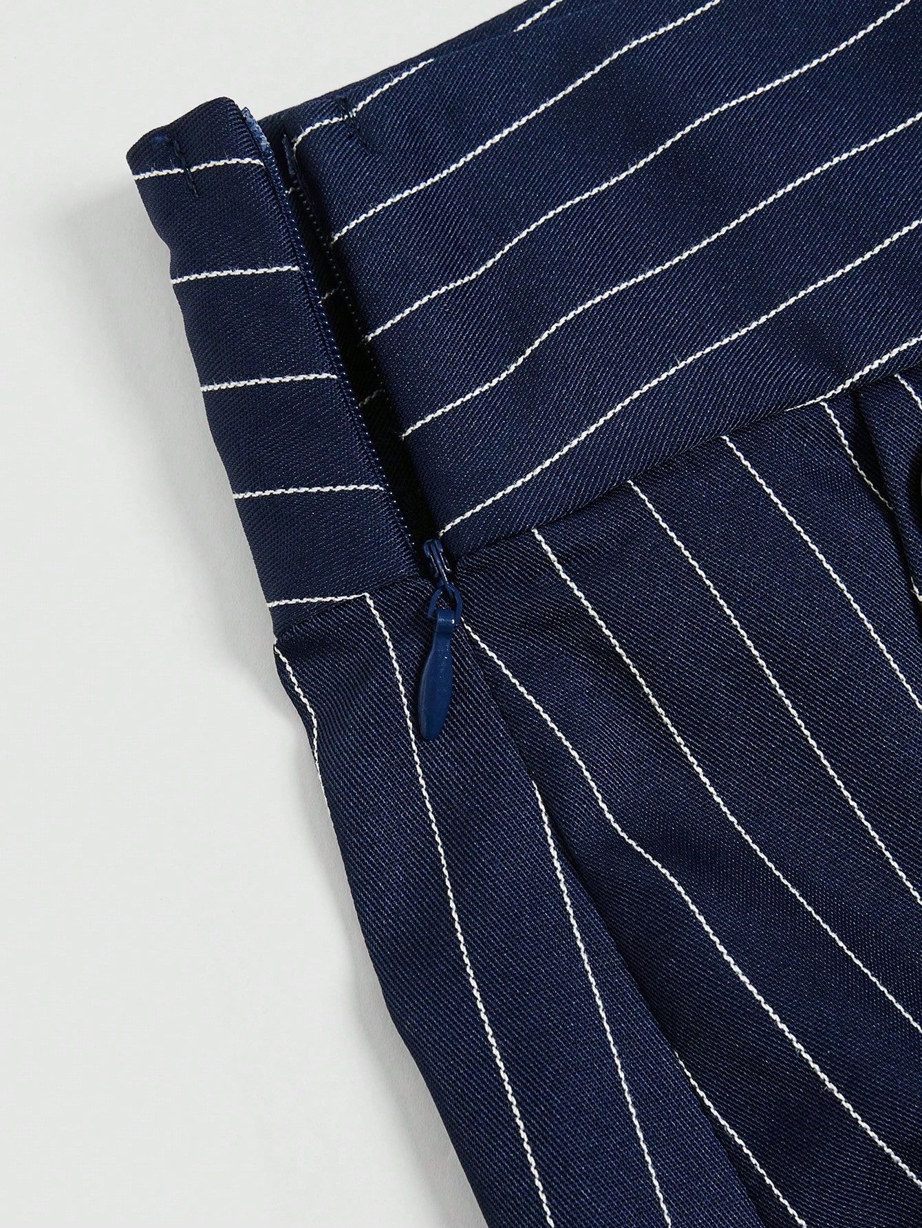 High-Waist Wide Leg Striped Pants