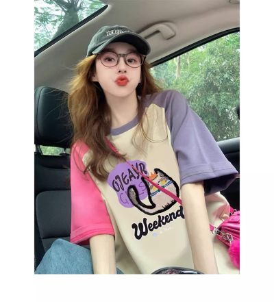 Women's Cat Print Loose Tee