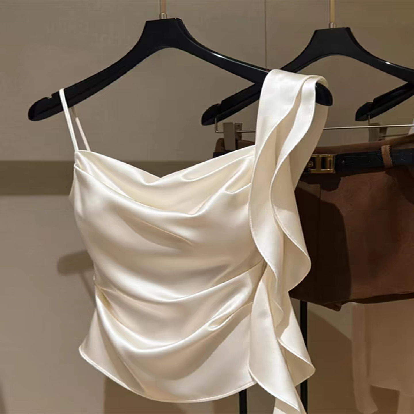Off-White Satin Cami Top