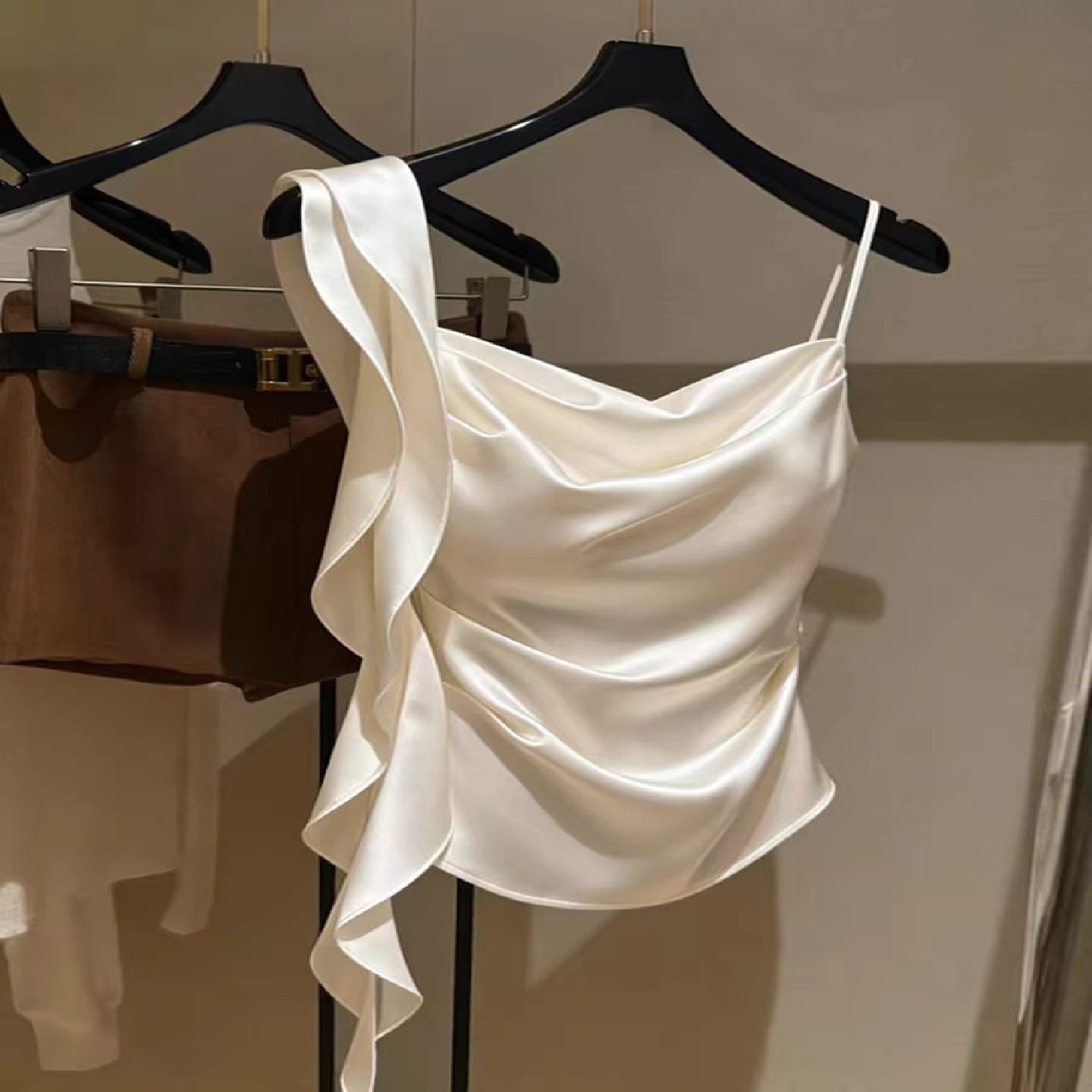 Off-White Satin Cami Top