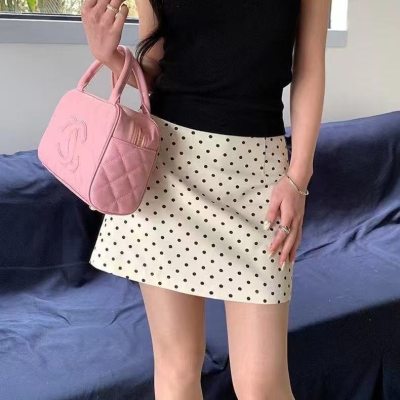 High-Waist Polka Dot Skirt