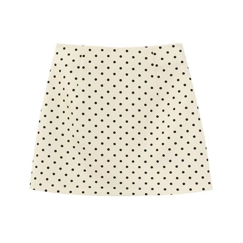 High-Waist Polka Dot Skirt