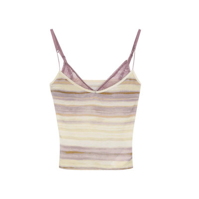 Purple White Stripe Cami Top