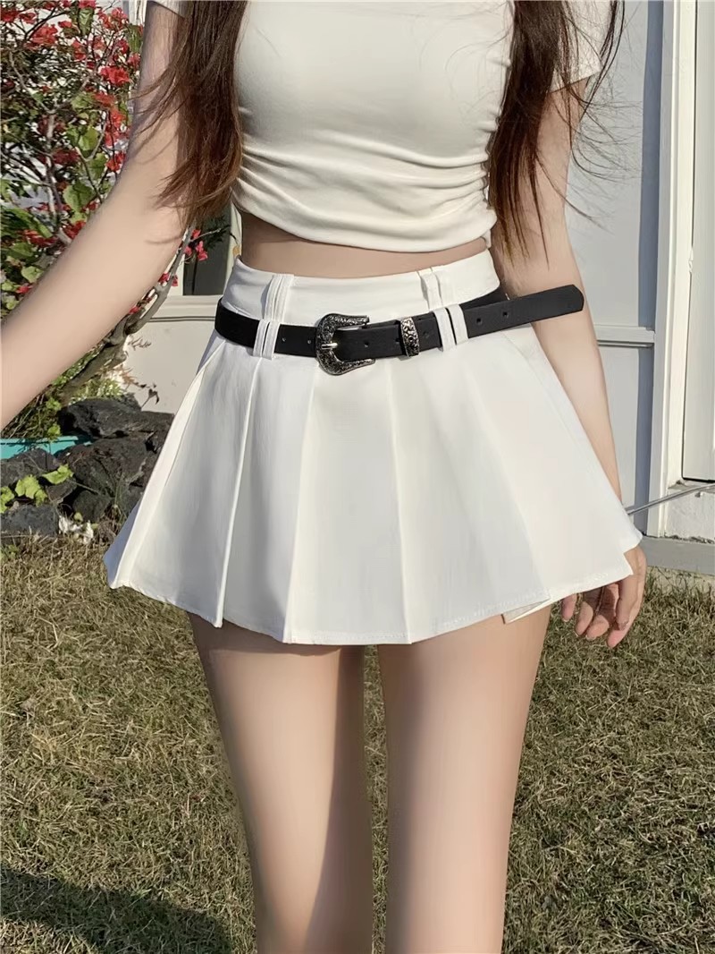 Women's High Waist Pleated Mini Skirt