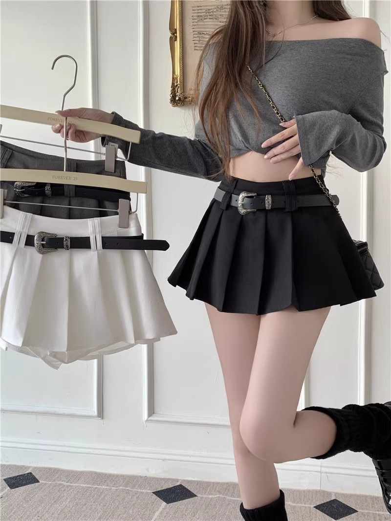 Women's High Waist Pleated Mini Skirt
