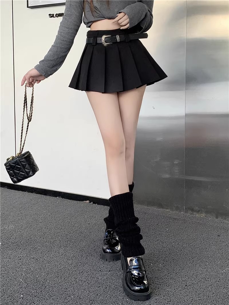 Women's High Waist Pleated Mini Skirt