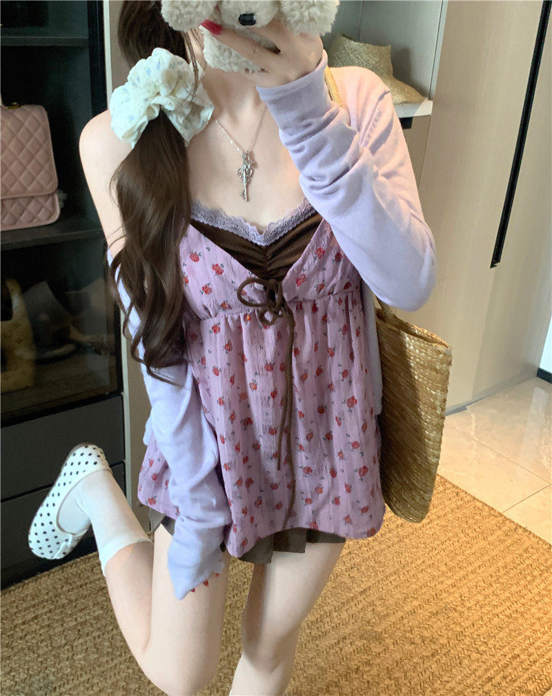 Women's Floral Cami Tank Top with Bra