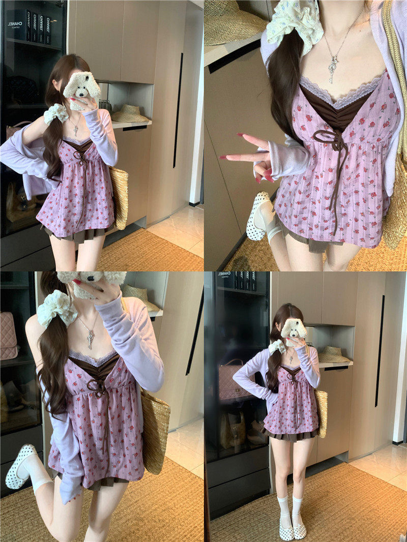 Women's Floral Cami Tank Top with Bra