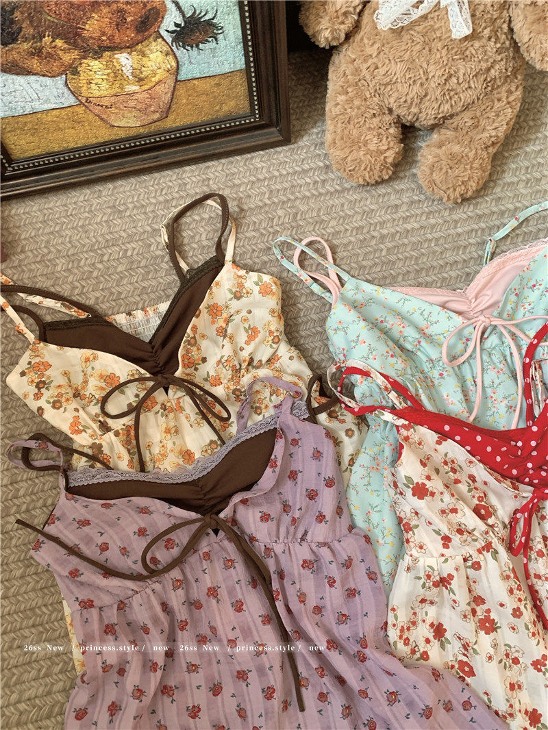 Women's Floral Cami Tank Top with Bra