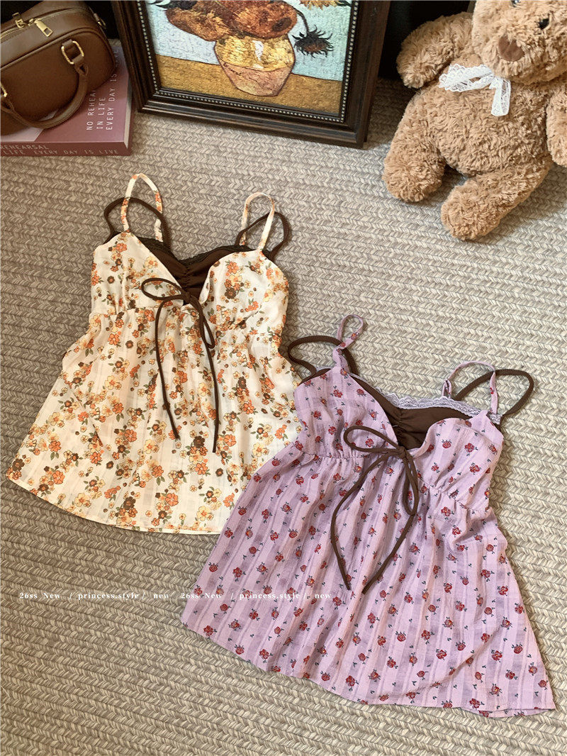 Women's Floral Cami Tank Top with Bra
